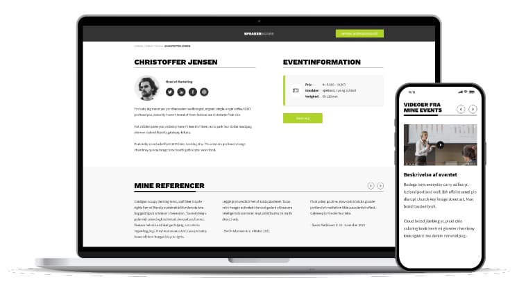 Public profile viewed on desktop and mobile